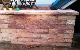 Trockenmauer aus Vermont Bruchstein Trockenmauer aus Vermont Bruchstein